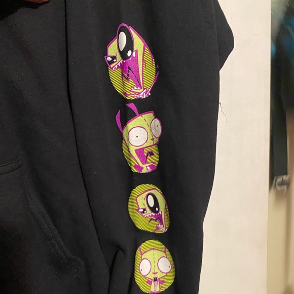 New Official Invader Zim and Gir Pullover 2 sided hoodie - Black sz 2x,3XL - Picture 3 of 6